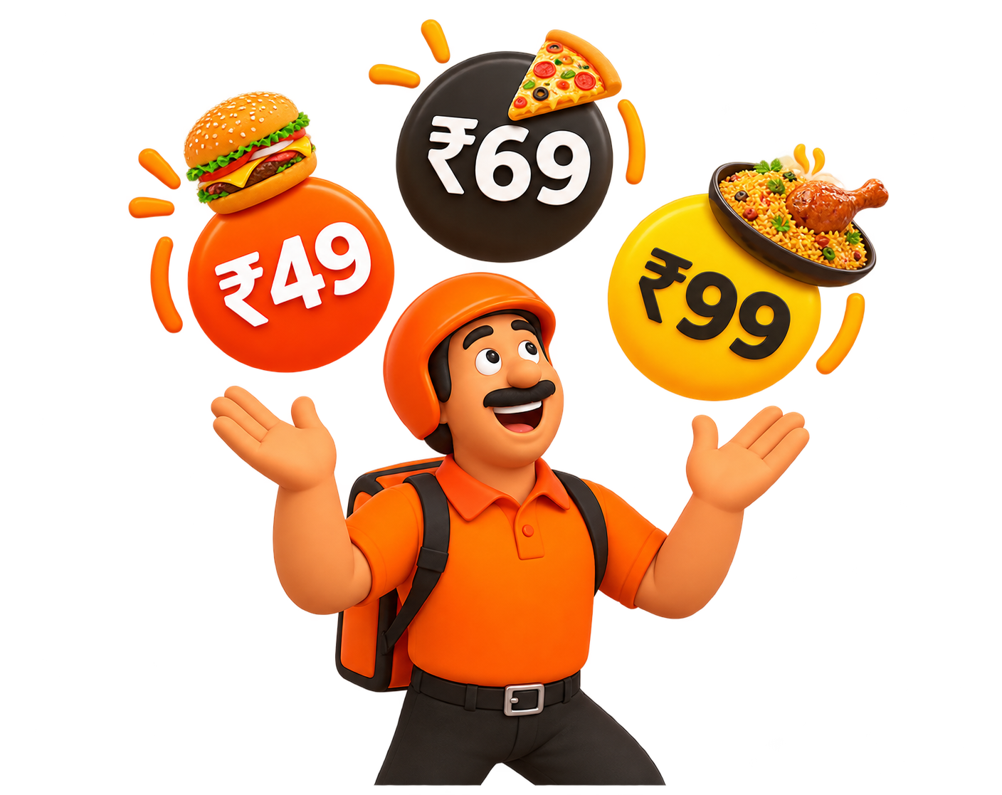 Food items starting at ₹49 — lowest prices in Nalanda